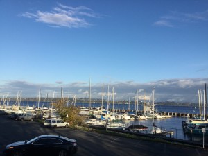 ワシントン湖にて。空が青い！
