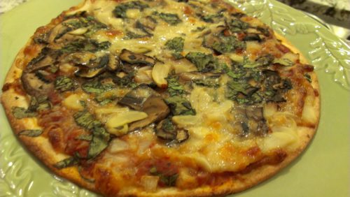 Mushroom Garlic Pizza