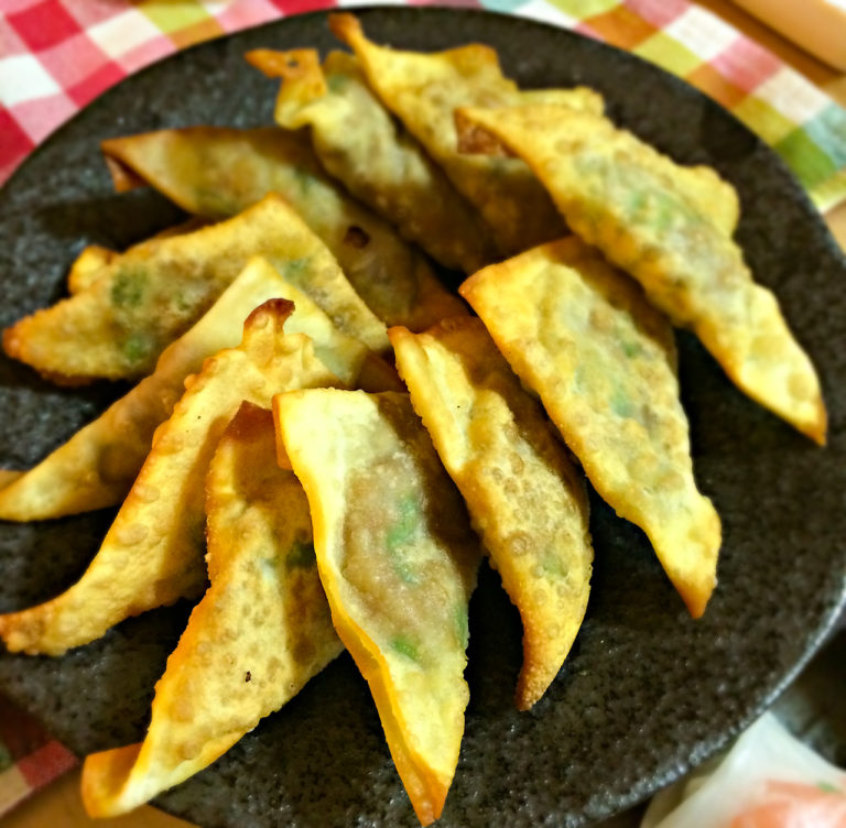カリカリ山ごぼうと納豆の包み揚げ
