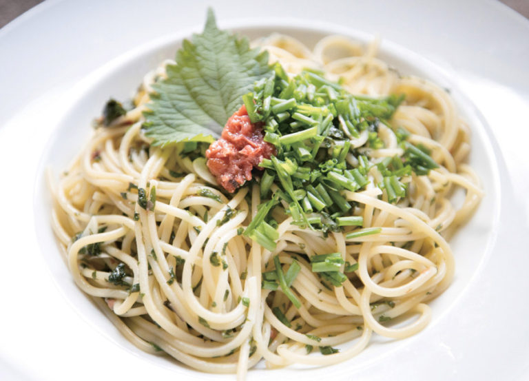 梅ネギしそ和風パスタ